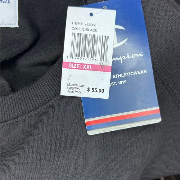 Champion Women’s Long Sleeve Crewneck Sweatshirt, Black, size XXL - Picture 9 of 13